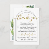 Verticaal script Minimale begrafenis Hartelijk dan Bedankkaart (Voorkant / Achterkant)