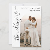 Verticaal Script Photo Arch Bruiloft Kaart (Voorkant)