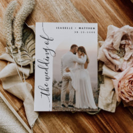 Verticaal Script Photo Arch Bruiloft Kaart