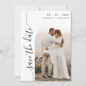 Verticaal Script Photo Arch Bruiloft Save The Date (Voorkant)