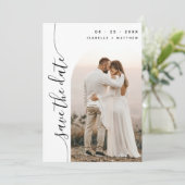 Verticaal Script Photo Arch Bruiloft Save The Date (Staand voorkant)