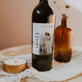 Verticaal Script Photo Arch Bruiloft Wijn Etiket