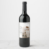 Verticaal Script Photo Arch Bruiloft Wijn Etiket (Voorkant)