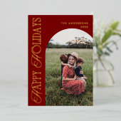 Verticaal script Photo Arch Folie Feestdagenkaart (Staand Voorkant)