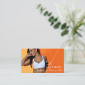 Verticaal Sinaasappel | Personal Trainer QR Code F Visitekaartje (Staand voorkant)