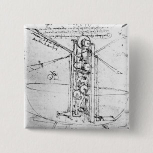 Verticaal staande vogelvleugelvleugelvleugelvliegt vierkante button 5,1 cm