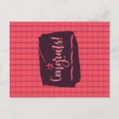 Verticaal sterk ingesloten Ornamenten roze patroon Briefkaart (Voorkant)