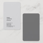 Verticaal stijlvol, minimalistisch grijs visitekaartje (Voorkant / Achterkant)