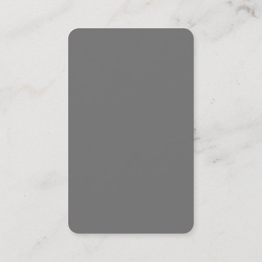 Verticaal stijlvol, minimalistisch grijs visitekaartje (Achterkant)