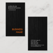 Verticaal stijlvol Sinaasappel Visitekaartje met h (Voorkant / Achterkant)