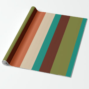 Verticaal Streep Retro  Kleurenpatroon Cadeaupapier