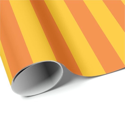 Verticaal streeppatroon in Sinaasappel en geel Cadeaupapier (Rol Hoek)