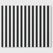 Verticaal streeppatroon in zwart-wit cadeaupapier (Vlak)
