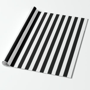 Verticaal streeppatroon in zwart-wit cadeaupapier