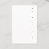 Verticaal tekstontwerp visitekaartje (Achterkant)