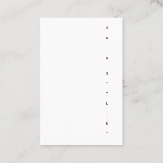 Verticaal tekstontwerp visitekaartje (Achterkant)