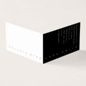 Verticaal tekstontwerp visitekaartje (Buitenkant)