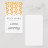 Verticaal trendy bleek oranje Japans golfpatroon Visitekaartje (Voorkant / Achterkant)