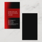 Verticaal trendy rood zwart modern visitekaartje (Voorkant / Achterkant)