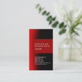 Verticaal trendy rood zwart modern visitekaartje (Staand voorkant)