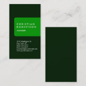 Verticaal trendy standaard groen visitekaartje (Voorkant / Achterkant)