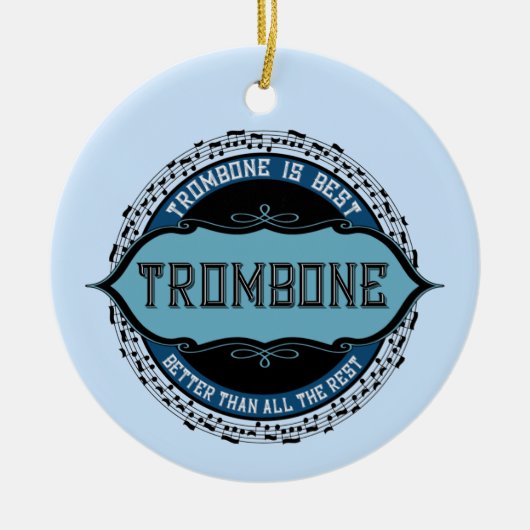 Verticaal trombone keramisch ornament (Voorkant)