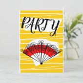 Verticaal uitnodiging Spaanse Fan Party (Staand voorkant)