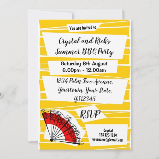 Verticaal uitnodiging Spaanse Fan Party (Achterkant)