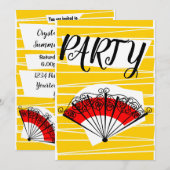 Verticaal uitnodiging Spaanse Fan Party (Voorkant / Achterkant)