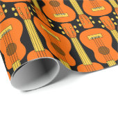 Verticaal Ukulele Patroon Cadeaupapier (Rol Hoek)