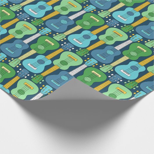 Verticaal Ukulele Patroon Cadeaupapier (Hoek)