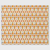 Verticaal Ukulele Patroon Cadeaupapier (Vlak)
