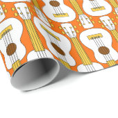 Verticaal Ukulele Patroon Cadeaupapier (Rol Hoek)