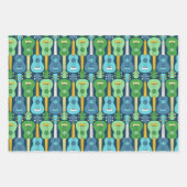 Verticaal Ukulele Patroon Inpakpapier Vel (Voorkant)