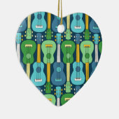 Verticaal Ukulele Patroon Keramisch Ornament (Rechts)