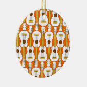 Verticaal Ukulele Patroon Keramisch Ornament (Rechts)