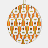 Verticaal Ukulele Patroon Keramisch Ornament (Links)