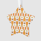 Verticaal Ukulele Patroon Ornament (voorkant)