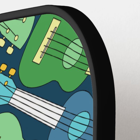 Verticaal Ukulele Patroon Pickleball Paddle (Links Detail)