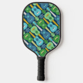 Verticaal Ukulele Patroon Pickleball Paddle (Achterkant)