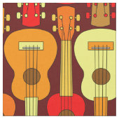 Verticaal Ukulele Patroon Stof (Close Up)
