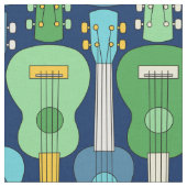 Verticaal Ukulele Patroon Stof (Close Up)