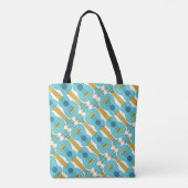 Verticaal Ukulele Patroon Tote Bag (Achterkant)