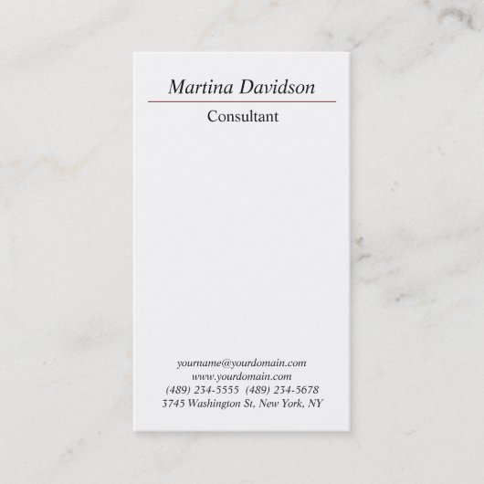 Verticaal uniek Creative Professional Visitekaartje (Voorkant)