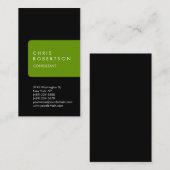 Verticaal uniek zwart, groen strepe Visitekaartje (Voorkant / Achterkant)