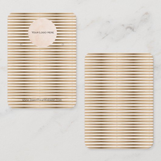 Verticaal uw Logo Gold Strip-kaart Visitekaartje (Voorkant / Achterkant)