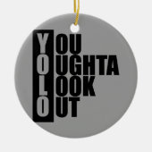 Verticaal vak YOLO Keramisch Ornament (Voorkant)