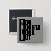 Verticaal vak YOLO Vierkante Button 5,1 Cm (Voorkant /achterkant)