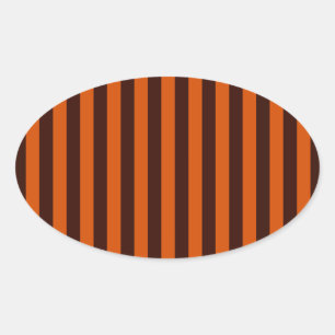 Verticaal verbrande Oranje strepen Ovale Sticker