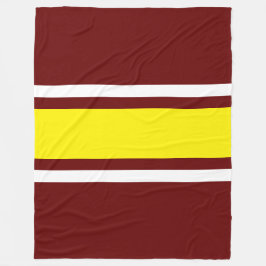 Verticaal vet geel wit diep rood Racing Stripes Fleece Deken